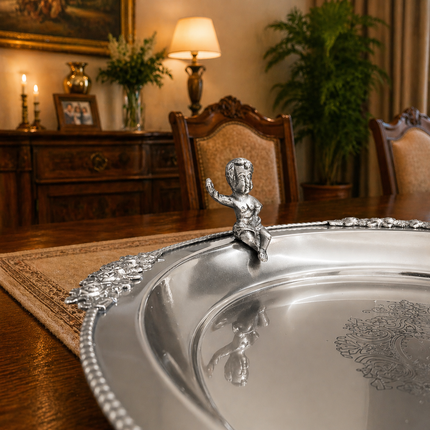 Brass Round Serving Tray / Plate (11.5 Inch)