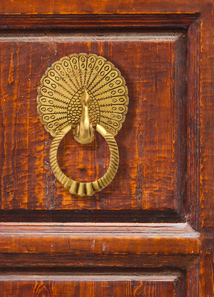 Brass Peacock Door Knocker (8 Inch)