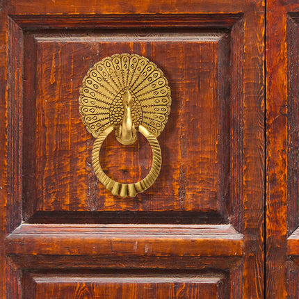 Brass Peacock Door Knocker (8 Inch)