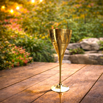 Brass Champagne Wine Glass Pair (8.5 Inch)