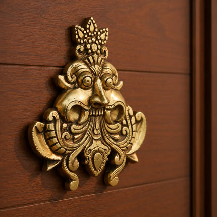 Brass Yali / Kirtimukha Face Wall Hanging
