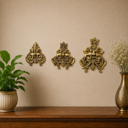 Brass Yali / Kirtimukha Face Wall Hanging