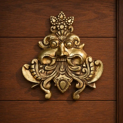 Brass Yali / Kirtimukha Face Wall Hanging