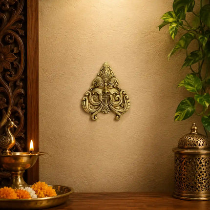 Brass Yali / Kirtimukha Face Wall Hanging