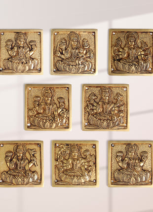 Brass Ashtalakshmi Plates Set (4 Inch)