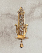 Brass Peacock Hanging Diya With Bell (13 Inch)