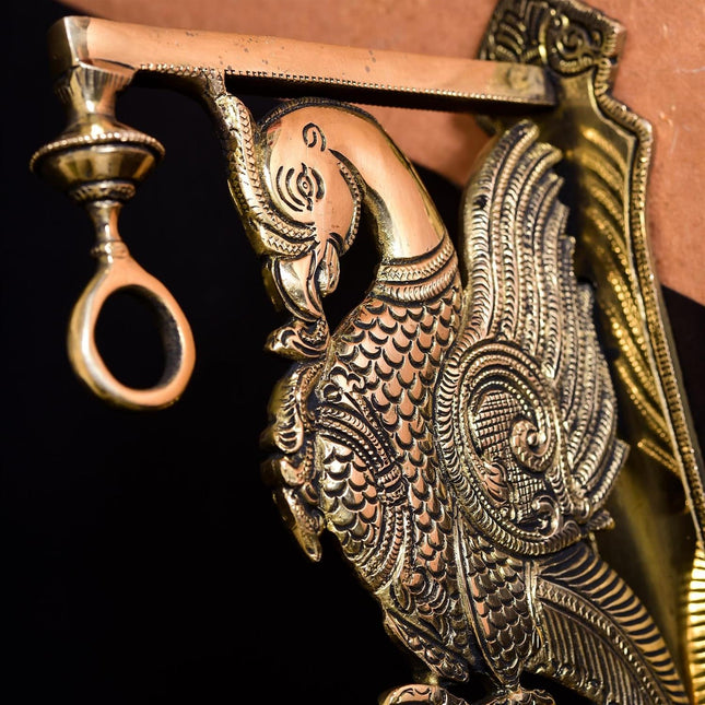 Brass Peacock Wall Mount Bracket