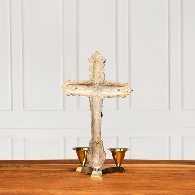 Brass Jesus Candle Holder (8 Inch)