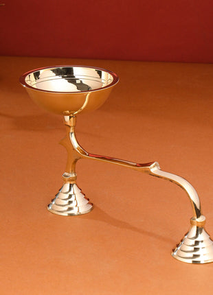 Brass Sacred Diya/Lamp With Handle (6 Inch)