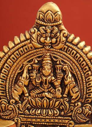 Brass Gaja Lakshmi Diya (6.3 Inch)
