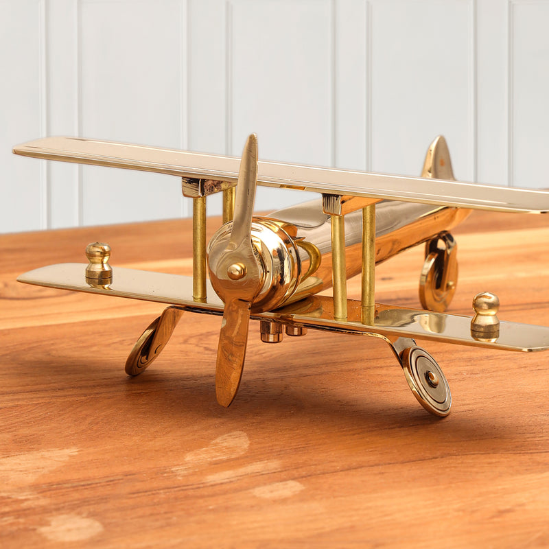 Brass Aeroplane Miniature (3 Inch)