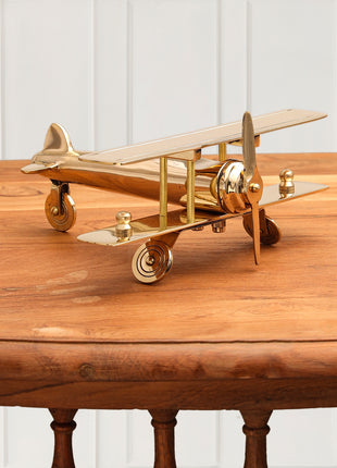 Brass Aeroplane Miniature (3 Inch)
