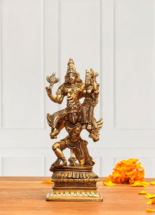 Brass Superfine Garuda, Vishnu & Lakshmi Idol (5.5 Inch)
