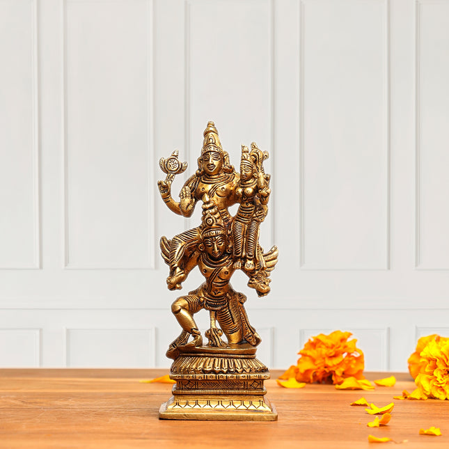 Brass Superfine Garuda, Vishnu & Lakshmi Idol (5.5 Inch)