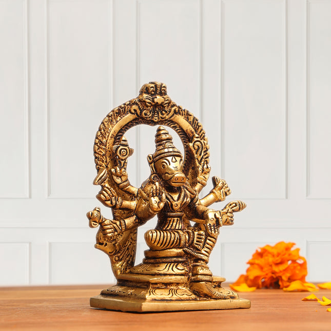 Brass Varahi Devi Idol (4.8 Inch)