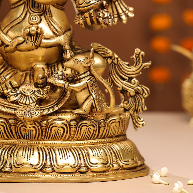 Brass Lord Ganesha Idol (15 Inch)