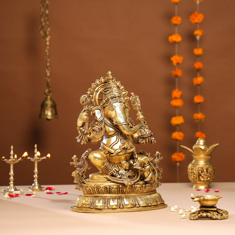 Brass Lord Ganesha Idol (15 Inch)