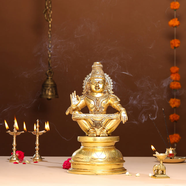 Brass Lord Ayyappa/Ayyappan Idol (14 Inch)
