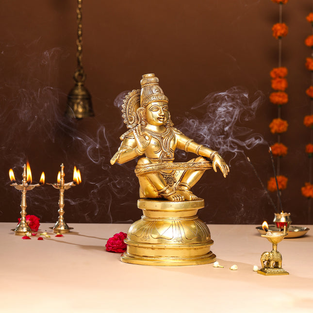 Brass Lord Ayyappa/Ayyappan Idol (14 Inch)