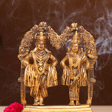 Brass Vitthal Rukmini Statue (9 Inch)