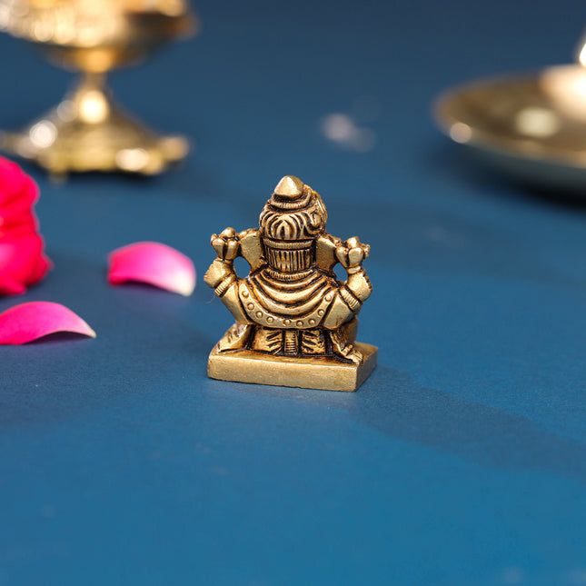 Brass Superfine Blessing Ganesha Idol (2 Inch)