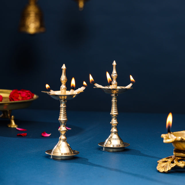 Brass Samai/Diya Pair (6 Inch)