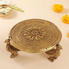 Brass Superfine Chowki With Peacock Pillars (5
