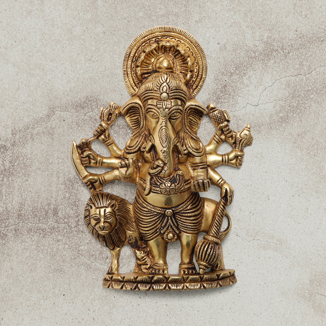Brass Shubha Drishti Ganesha Wall Hanging (9 Inch)