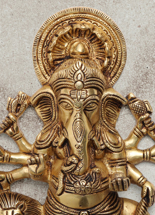 Brass Shubha Drishti Ganesha Wall Hanging (9 Inch)