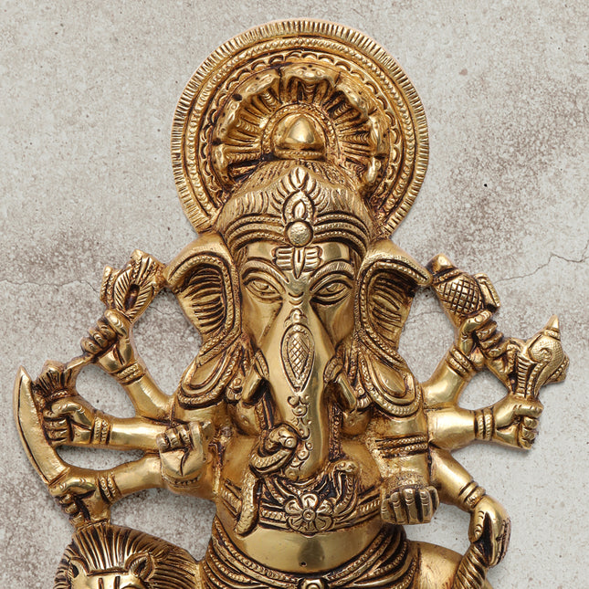 Brass Shubha Drishti Ganesha Wall Hanging (9 Inch)