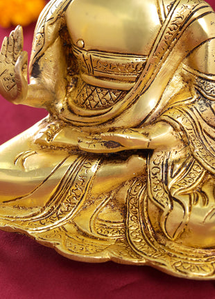 Brass Handcarved Blessing Buddha (9.5 Inch)