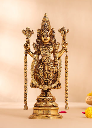 Brass Tirupati Balaji/Venkateshwar Idol (10.5 Inch)