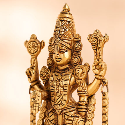 Brass Tirupati Balaji/Venkateshwar Idol (10.5 Inch)