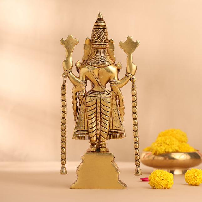 Brass Tirupati Balaji/Venkateshwar Idol (10.5 Inch)