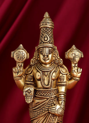 Brass Tirupati Balaji/Venkateshwar Idol Wall Hanging (15.5 Inch)