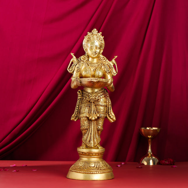 Brass Deep Lakshmi Statue (22 Inch)
