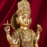Brass Standing Lord Vishnu Statue (17.5 Inch)