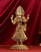 Brass Standing Goddess Lakshmi Statue (17.5 Inch)