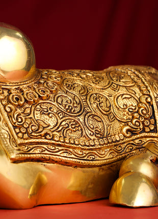 Brass Majestic Nandi Idol (9 Inch)