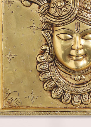 Brass Krishna Wall Hanging Plate (9.5 Inch)