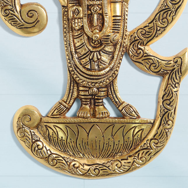 Brass Tirupati Balaji/Venkateshwar Idol Wall Hanging (13 Inch)