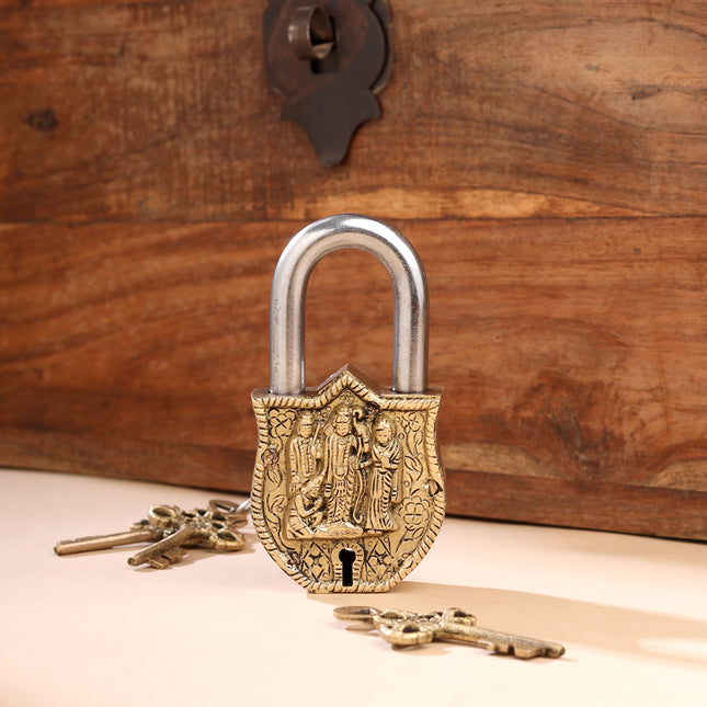 Brass Ram Darbar Door Lock (4.5 Inch)