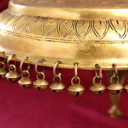 Brass Stool With Hanging Bells (9 Inch)