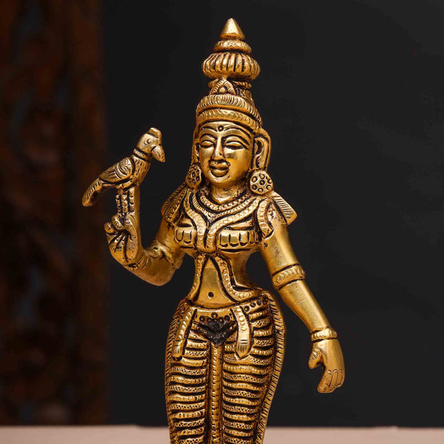 Brass Madurai Meenakshi Devi Idol (7.5 Inch)