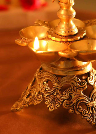 Brass Peacock Long Lamp (34 Inch)