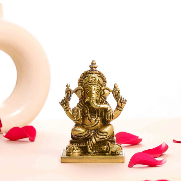 Brass Superfine Lord Ganesha Idol (4 Inch)