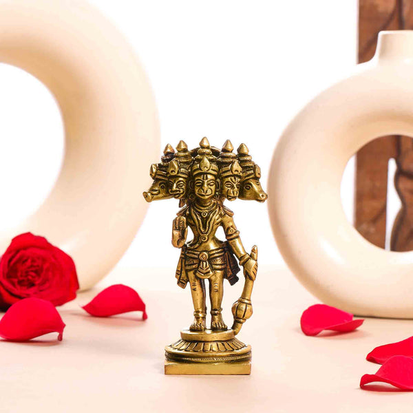 Brass Superfine Panchmukhi Hanuman Idol (4.5 Inch)