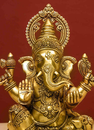 Brass Superfine Lord Ganesha Statue (14 Inch)