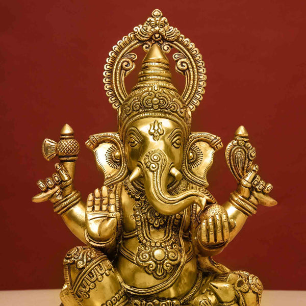 Brass Superfine Lord Ganesha Statue (14 Inch)