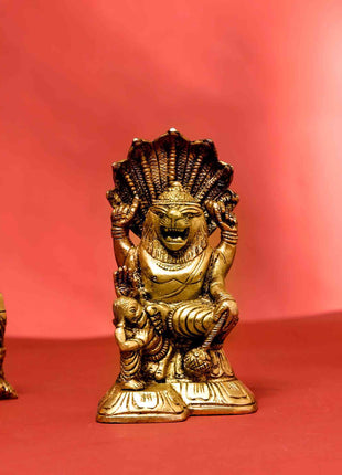 Brass God Narsimha Idol (5.5 Inch)